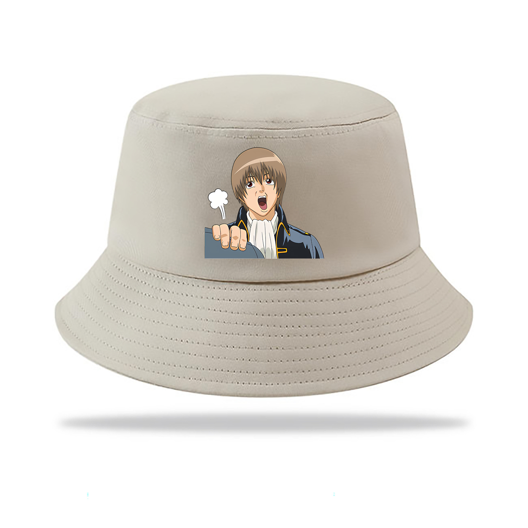 （画像用） ぎんたま 坂田銀時（さかたぎんとき） 神楽 志村新八（しむら しんぱち） GINTAMA Sakata Gintoki Kagura Shimura Shinpachi アウトドア日除けバケットハット